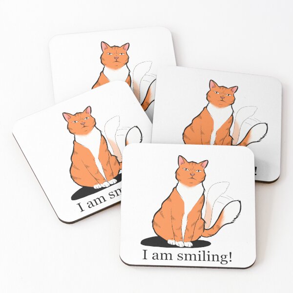 Item preview, I am smiling - grumpy smiley cat designed and sold by venky-arundhati.