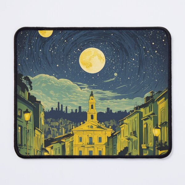 Item preview, Curitiba Brazil Starry Night and Moon Vintage Poster Tourism  designed and sold by TravelersGems.