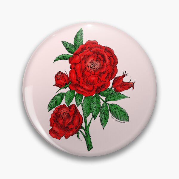 Item preview, Bright Red Globular Rose Bloom Double 16-25 Petals In 3+ Rows designed and sold by Rachael Taylor.