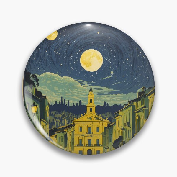 Item preview, Curitiba Brazil Starry Night and Moon Vintage Poster Tourism 2 designed and sold by TravelersGems.