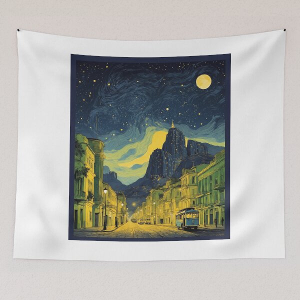 Item preview, Distrito Federal Brazil Starry Night and Moon Vintage Poster Tourism  designed and sold by TravelersGems.