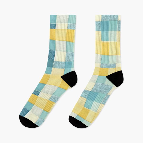 Item preview,   Gingham Blue, White And Yellow Print Abstract Digital Art Collection: Vibrant Expressions and Modern Designs" designed and sold by mymagicstoreus.