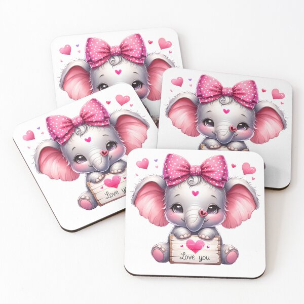 Item preview, I Love You Elephant - Valentine Day - Nursery Theme designed and sold by CraftyAnimal.
