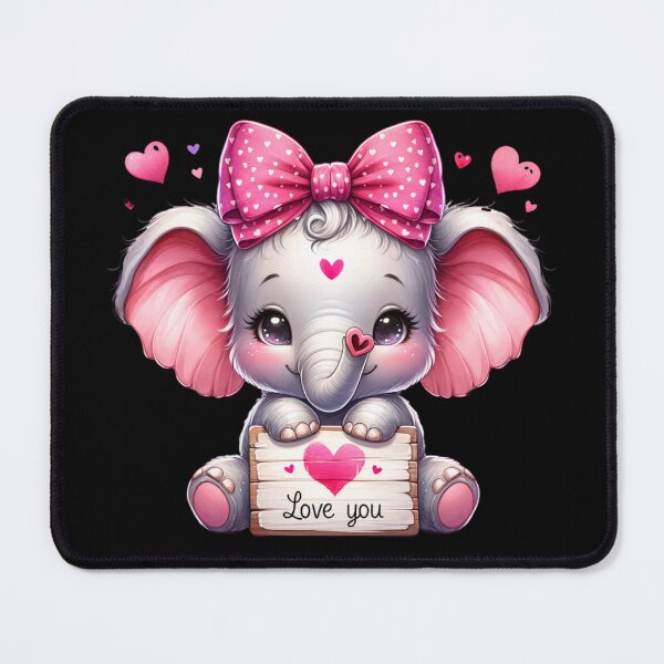 Item preview, I Love You Elephant - Valentine Day - Nursery Theme designed and sold by CraftyAnimal.