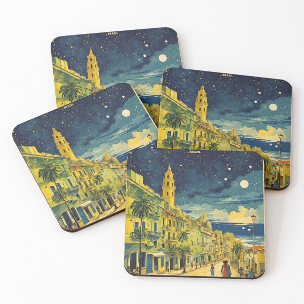 Item preview, Recife Brazil Starry Night and Moon Vintage Poster Tourism 2 designed and sold by TravelersGems.