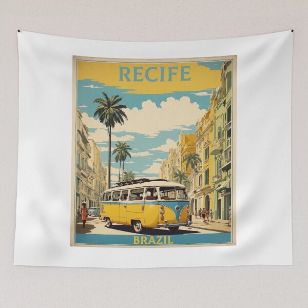 Item preview, Recife Brazil Vintage Poster Tourism  designed and sold by TravelersGems.