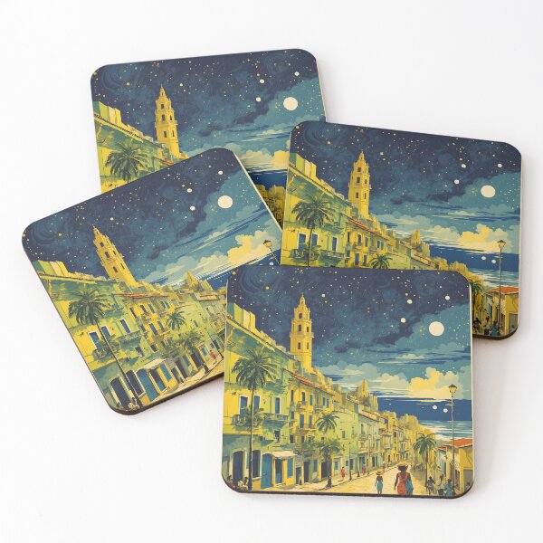 Item preview, Recife Brazil Starry Night and Moon Vintage Poster Tourism 2 designed and sold by TravelersGems.