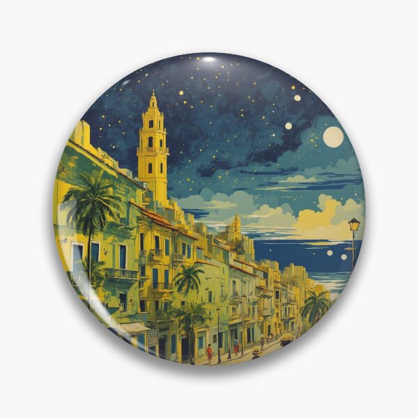 Item preview, Recife Brazil Starry Night and Moon Vintage Poster Tourism 2 designed and sold by TravelersGems.