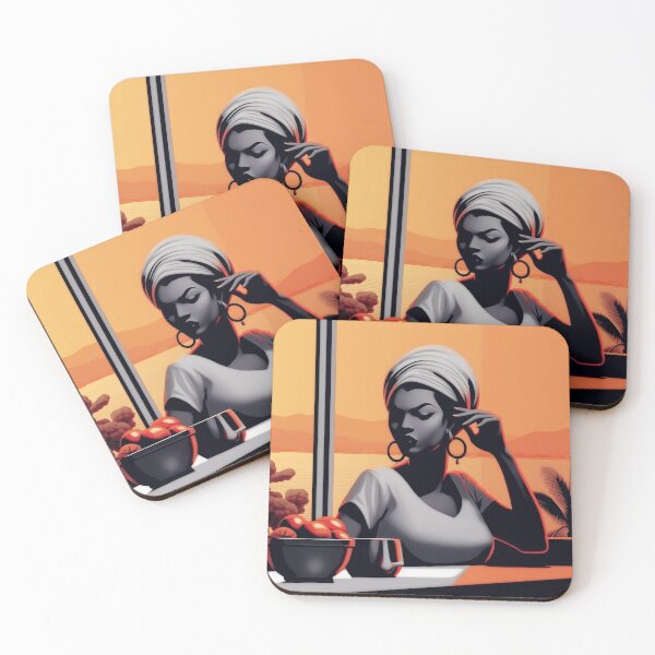 Item preview, Sunset Soup Gaze | Contemporary African Art Meets Modern Graphic Design designed and sold by FairX.
