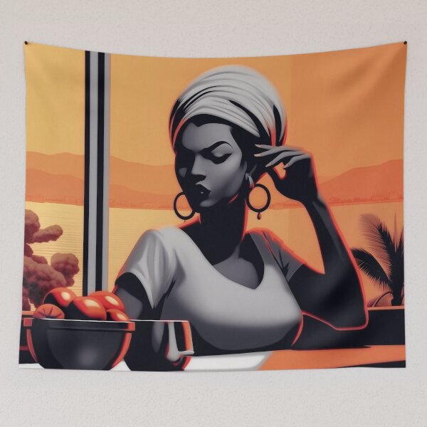 Item preview, Sunset Soup Gaze | Contemporary African Art Meets Modern Graphic Design designed and sold by FairX.