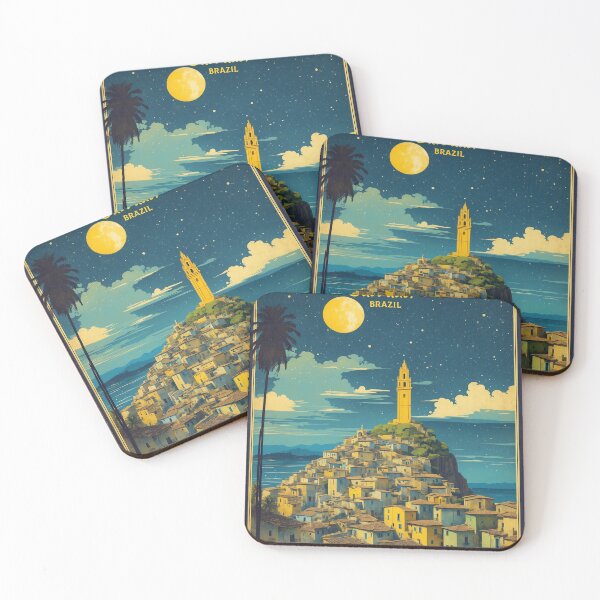 Item preview, Salvador Brazil Starry Night and Moon Vintage Poster Tourism designed and sold by TravelersGems.