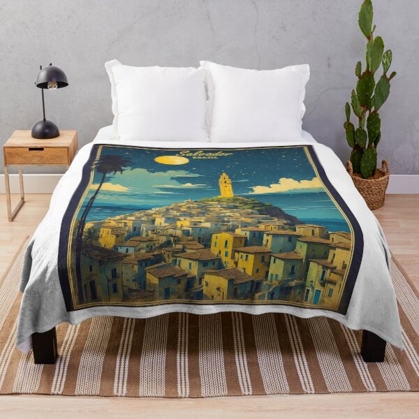 Item preview, Salvador Brazil Starry Night and Moon Vintage Poster Tourism designed and sold by TravelersGems.