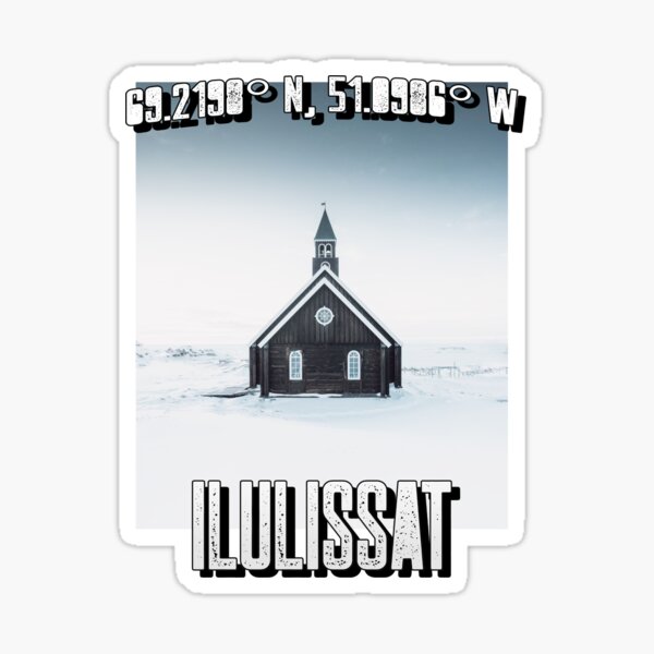 Greenland Ilulissat Zion Church Arctic Travel Destination Kalaallit Nunaat Sticker