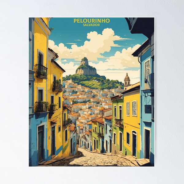 Item preview, Pelourinho Brazil Vintage Poster Tourism designed and sold by TravelersGems.
