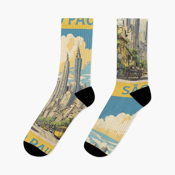 Item preview, Sao Paulo Brazil Cityscape Vintage Poster Tourism designed and sold by TravelersGems.