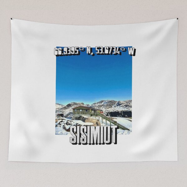 Item preview, Greenland Sisimiut Clear Blue Sky Kalaallit Nunaat Arctic Travel Destination designed and sold by GraTEEtude.