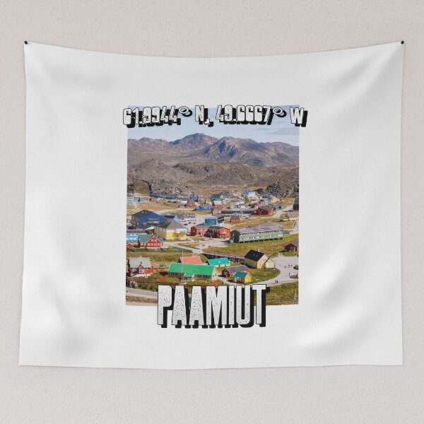 Item preview, Greenland Paamiut Colourful Houses Kalaallit Nunaat Arctic Travel Destination designed and sold by GraTEEtude.