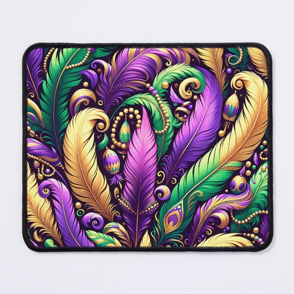 Item preview, Mardi Gras Feather Pattern designed and sold by StickaTime.