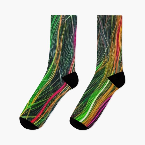 Item preview, Abstract Neon on Black Fibers Pattern designed and sold by calibrit.