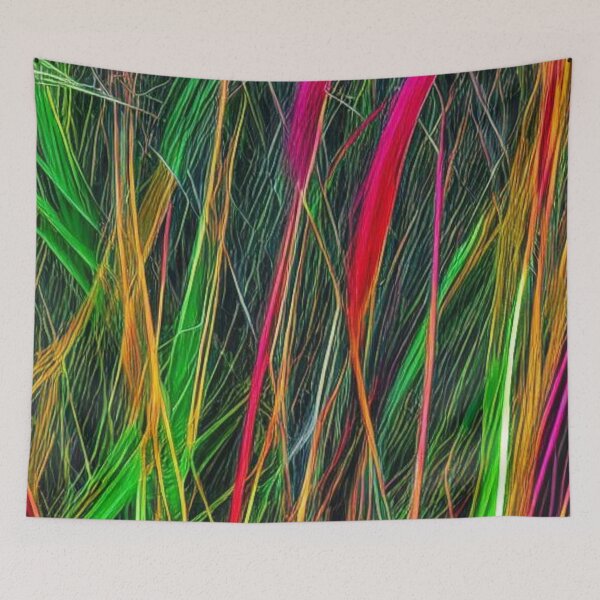 Item preview, Abstract Neon on Black Fibers Pattern designed and sold by calibrit.
