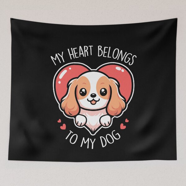 Item preview, Valentine's Day Cavalier King Charles Spaniel Dog designed and sold by Clara Hollins.