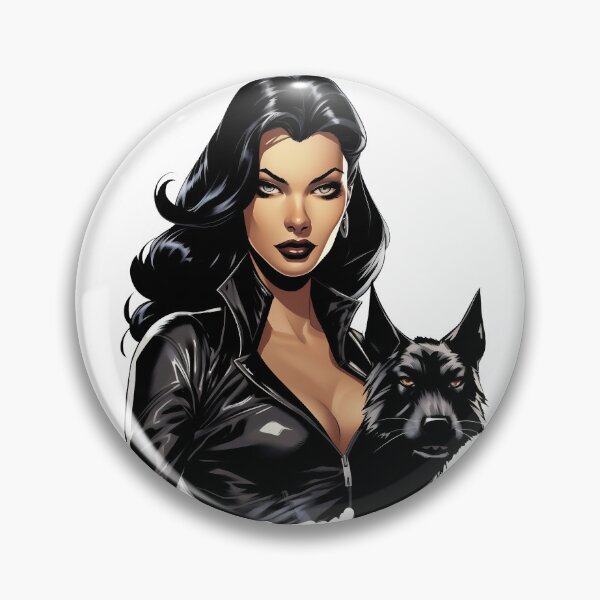 Item preview, beautiful woman dressed in black with her dog designed and sold by javierparra.
