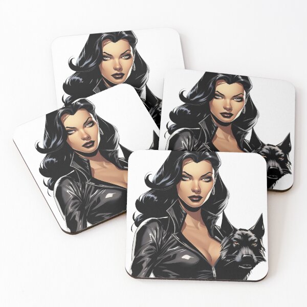 Item preview, beautiful woman dressed in black with her dog designed and sold by javierparra.