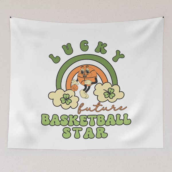Item preview, Lucky Future Basketball Star for Kids, St. Patricks Day Kids Gift, Future Basketball Star, Lucky Shamrock, Rainbow Lucky Future Basketball Star Kids designed and sold by throuplescorner.