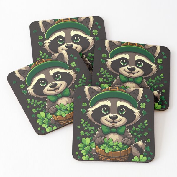 Item preview, Raccoon St Patrick's Day Shamrock designed and sold by GageStore.