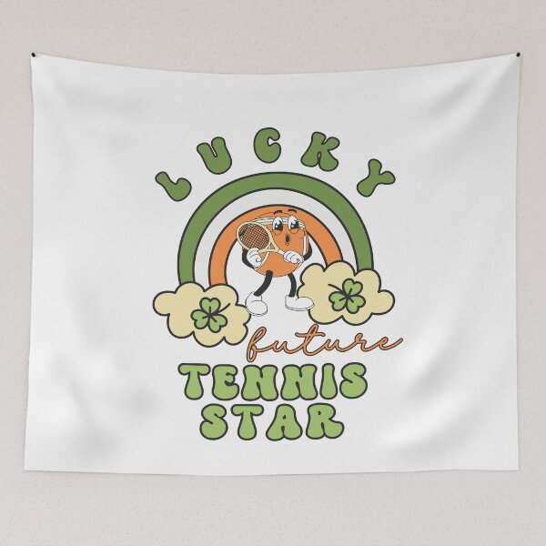 Item preview, Lucky Future Tennis Star for Kids, St. Patricks Day Kids Gift, Future Tennis Star, Lucky Shamrock, Rainbow Lucky Future Tennis Star Kids designed and sold by throuplescorner.