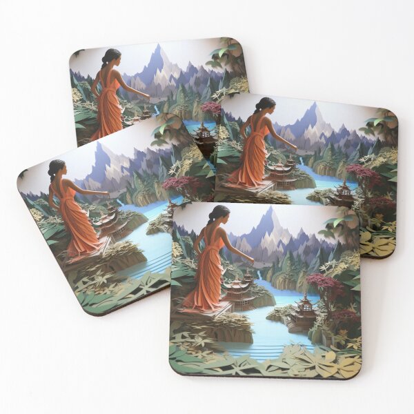 Item preview, The Water Garden In Asian Paper Art designed and sold by NDMDesignStudio.