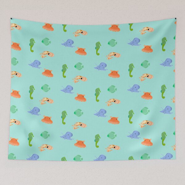 Item preview, Sea creatures repeating pattern  designed and sold by Bubocrafts.