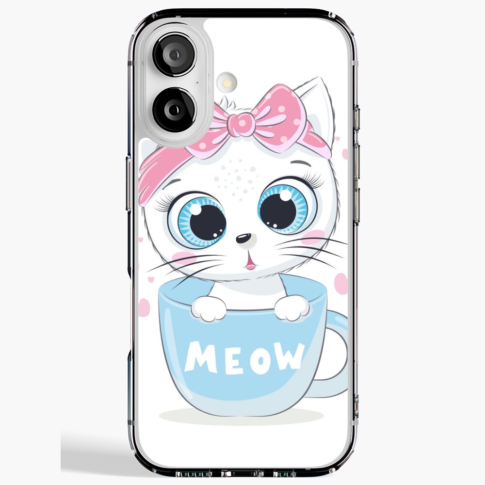 Meow: Cute Kitten iPhone Soft Case - cute pet design by HackerLooks