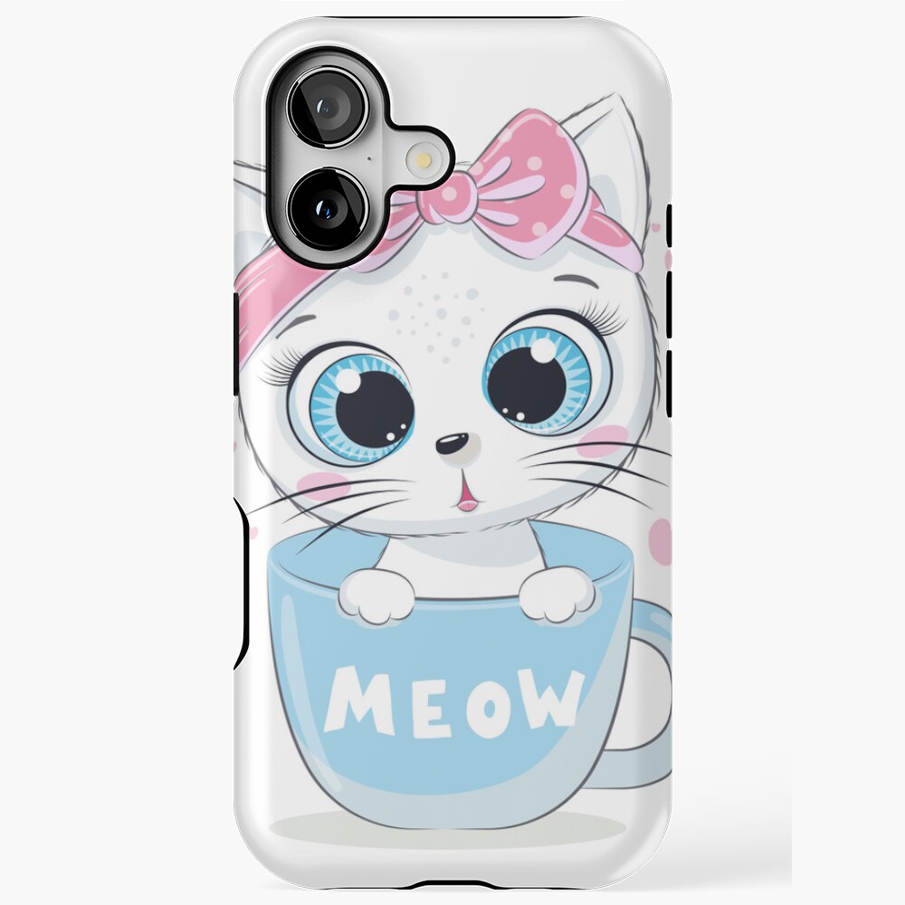 Meow: Cute Kitten iPhone Tough Case - cute pet design by HackerLooks