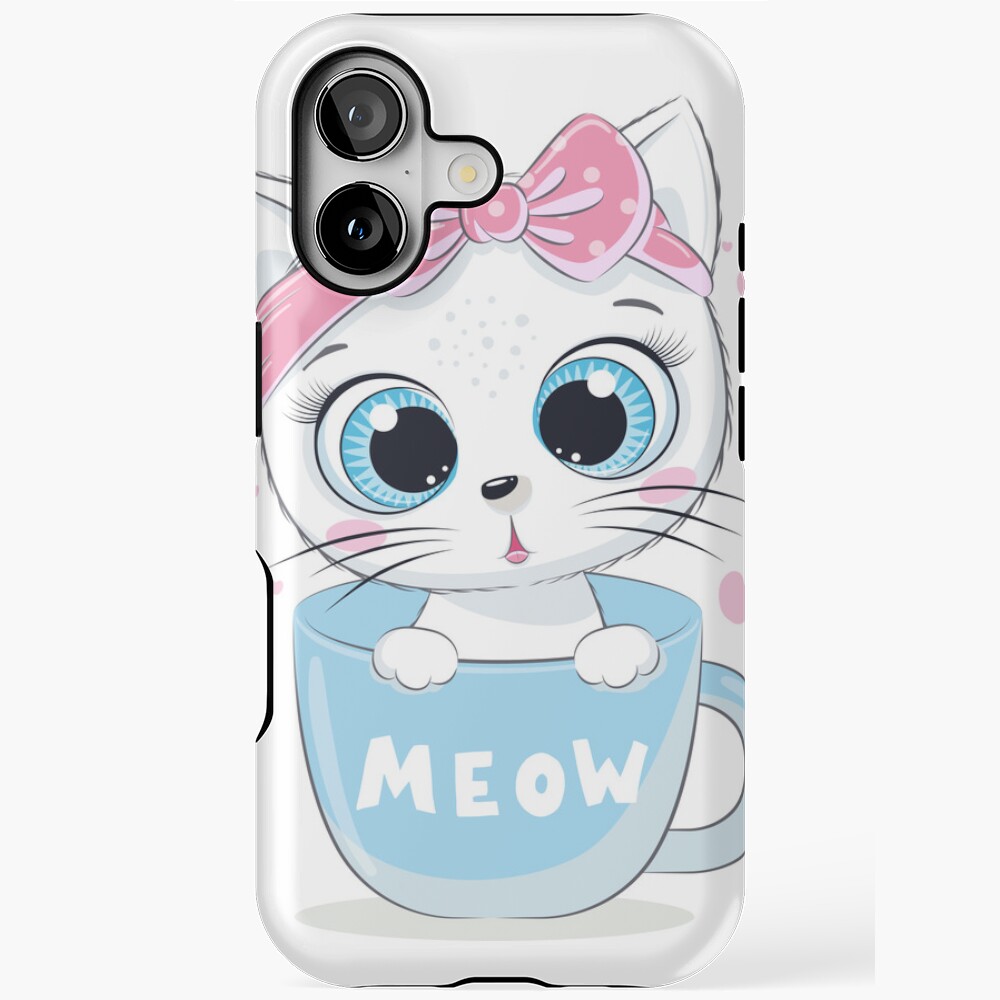 Meow: Cute Kitten iPhone Magsafe Tough Case - cute pet design by HackerLooks