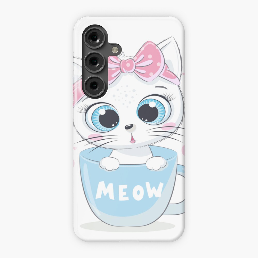 Meow: Cute Kitten Samsung Galaxy Snap Case - cute pet design by HackerLooks
