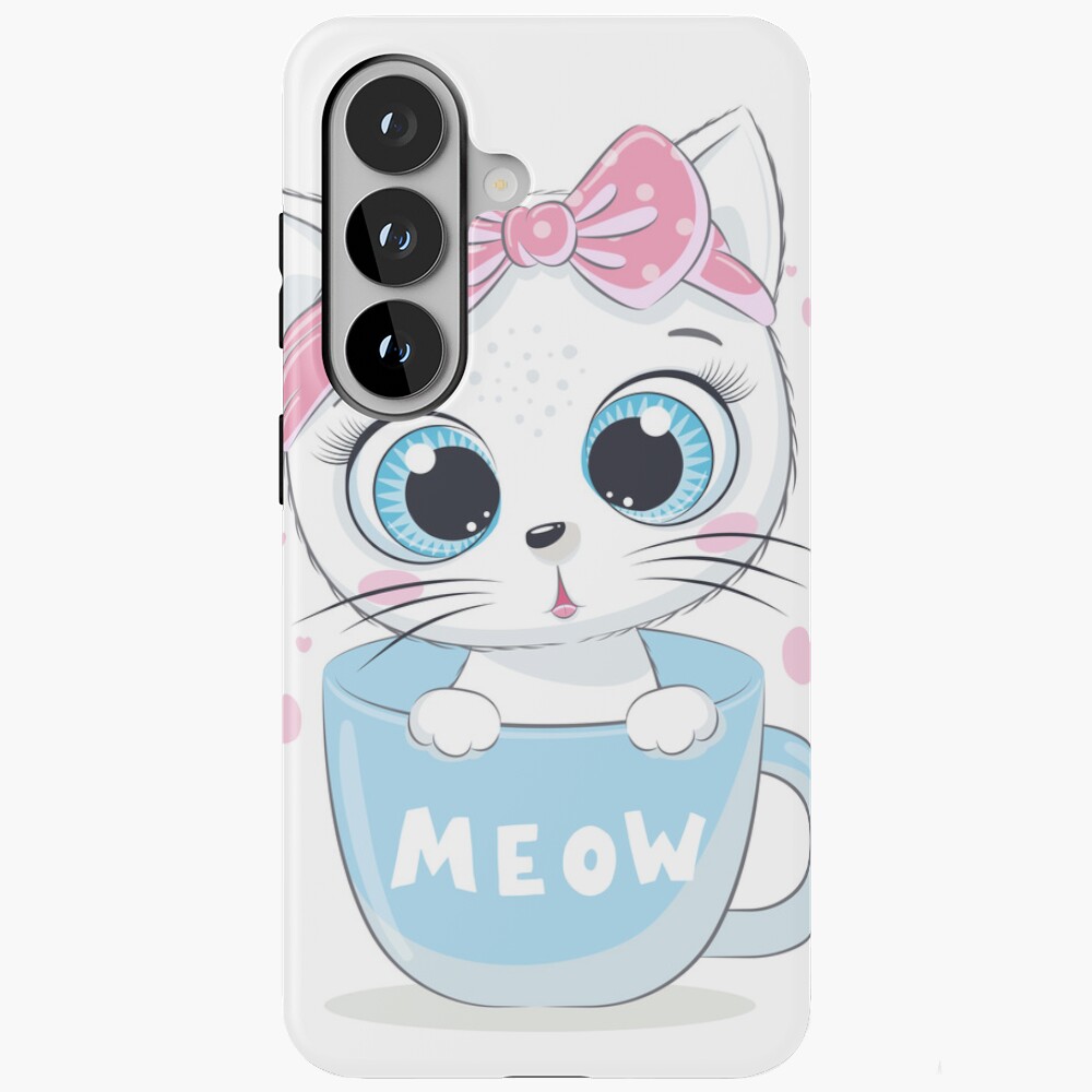 Meow: Cute Kitten Samsung Galaxy Tough Case - cute pet design by HackerLooks