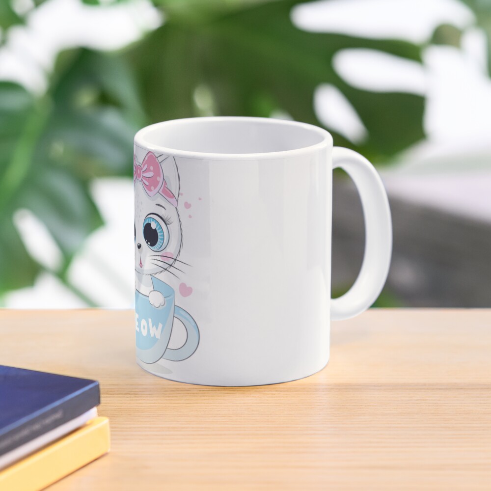 Meow: Cute Kitten Classic Mug - cute pet design by HackerLooks