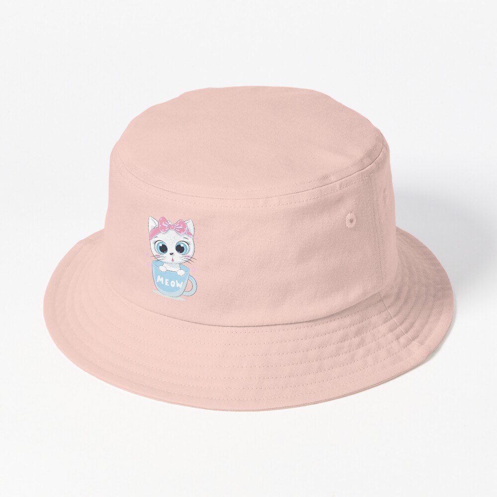 Meow: Cute Kitten Bucket Hat - cute pet design by HackerLooks