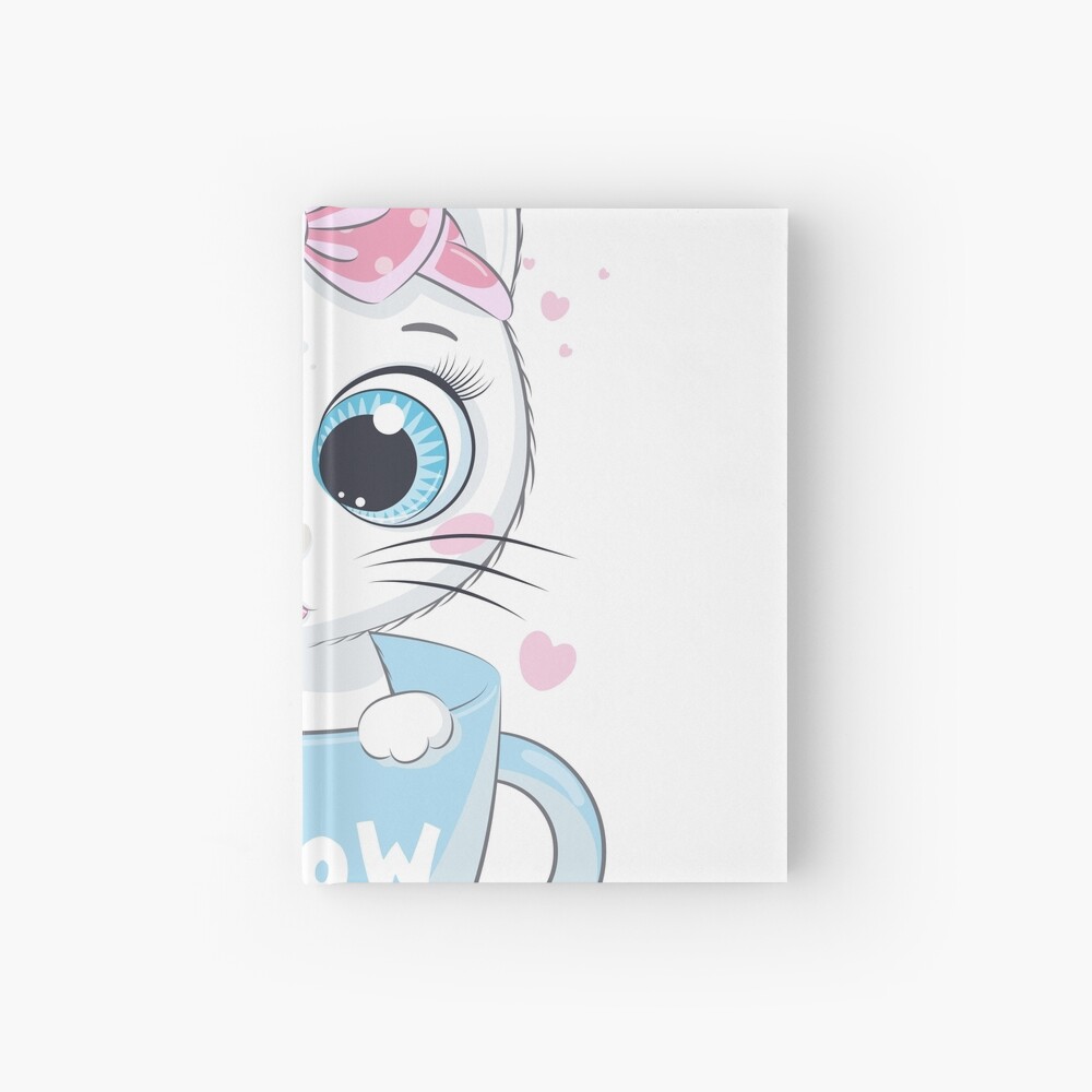 Meow: Cute Kitten Hardcover Journal - cute pet design by HackerLooks