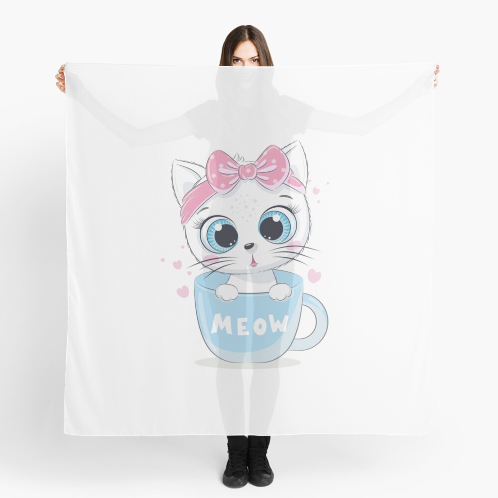 Meow: Cute Kitten Scarf - cute pet design by HackerLooks