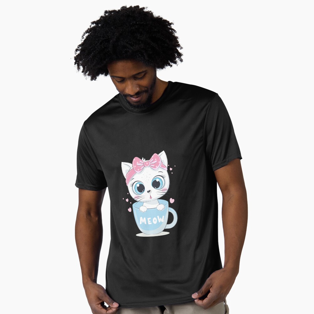 Meow: Cute Kitten Active T-Shirt - cute pet design by HackerLooks