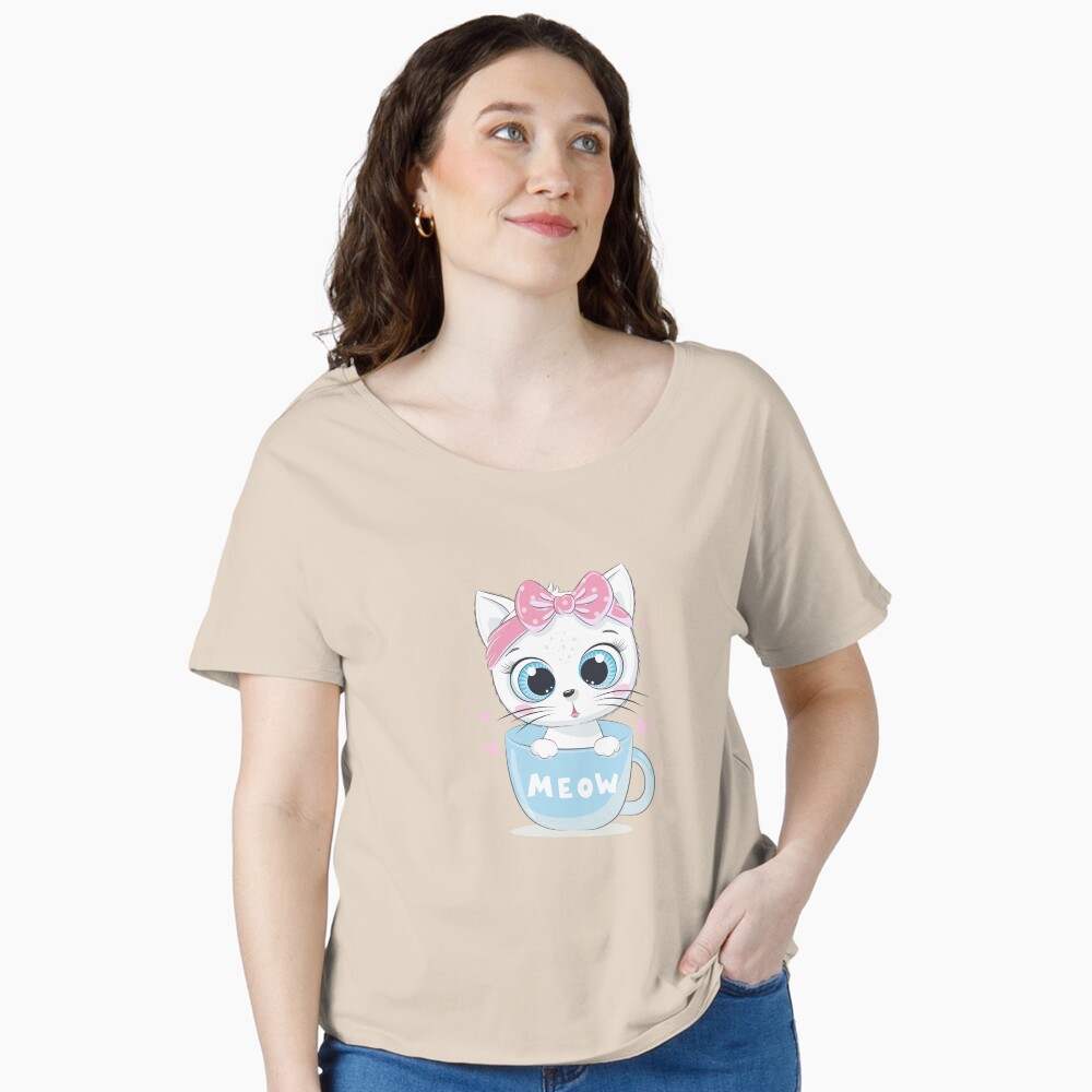 Meow: Cute Kitten Relaxed Fit T-Shirt - cute pet design by HackerLooks