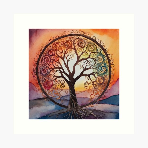 Cuadro árbol de la vida turquesa y magenta  Arbol de la vida, Pintura del  árbol de la vida, Arte de árboles