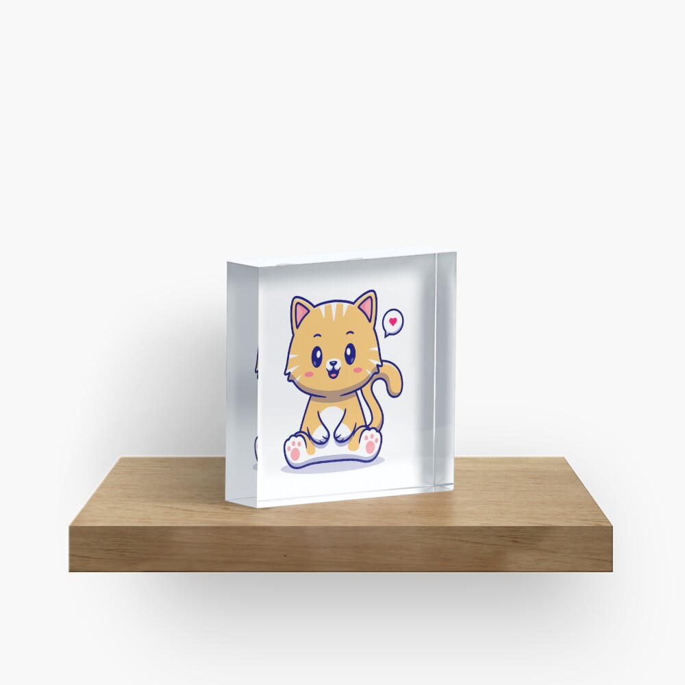 I Am Cute Acrylic Block - cute pet design by HackerLooks