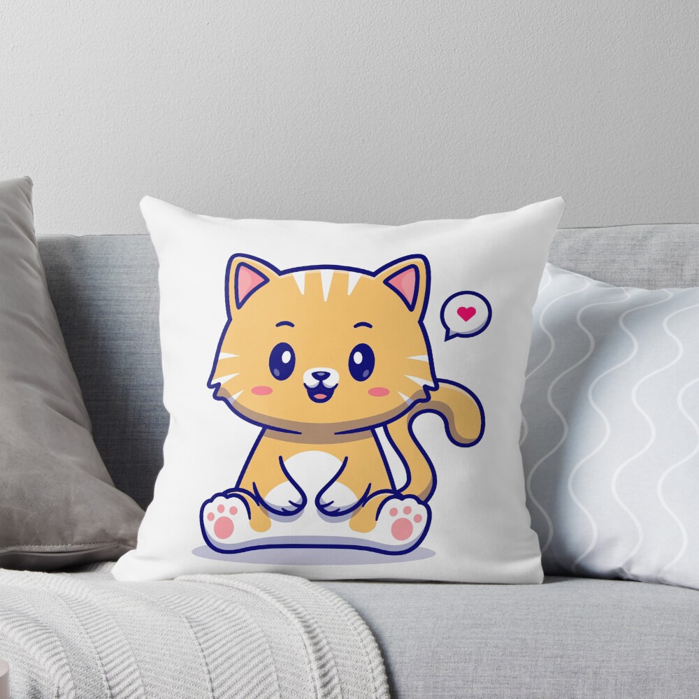 I Am Cute Throw Pillow - cute pet design by HackerLooks