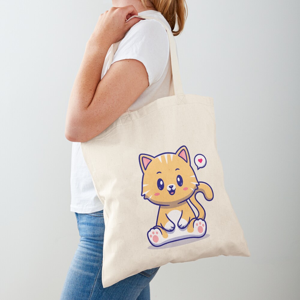 I Am Cute Cotton Tote Bag - cute pet design by HackerLooks