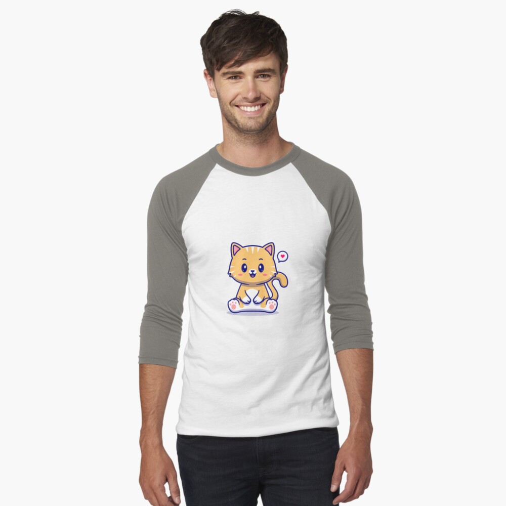 I Am Cute Baseball ¾ Sleeve T-Shirt - cute pet design by HackerLooks