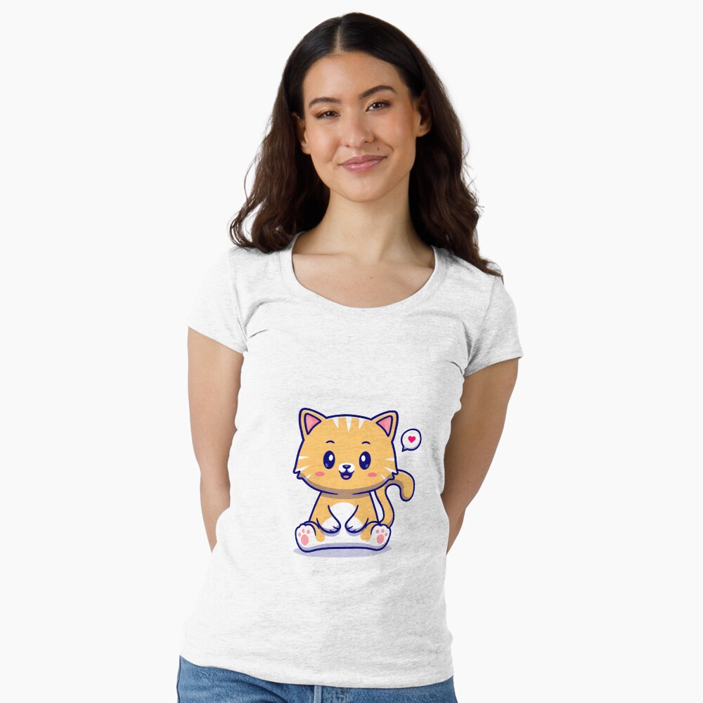 I Am Cute Fitted Scoop T-Shirt - cute pet design by HackerLooks
