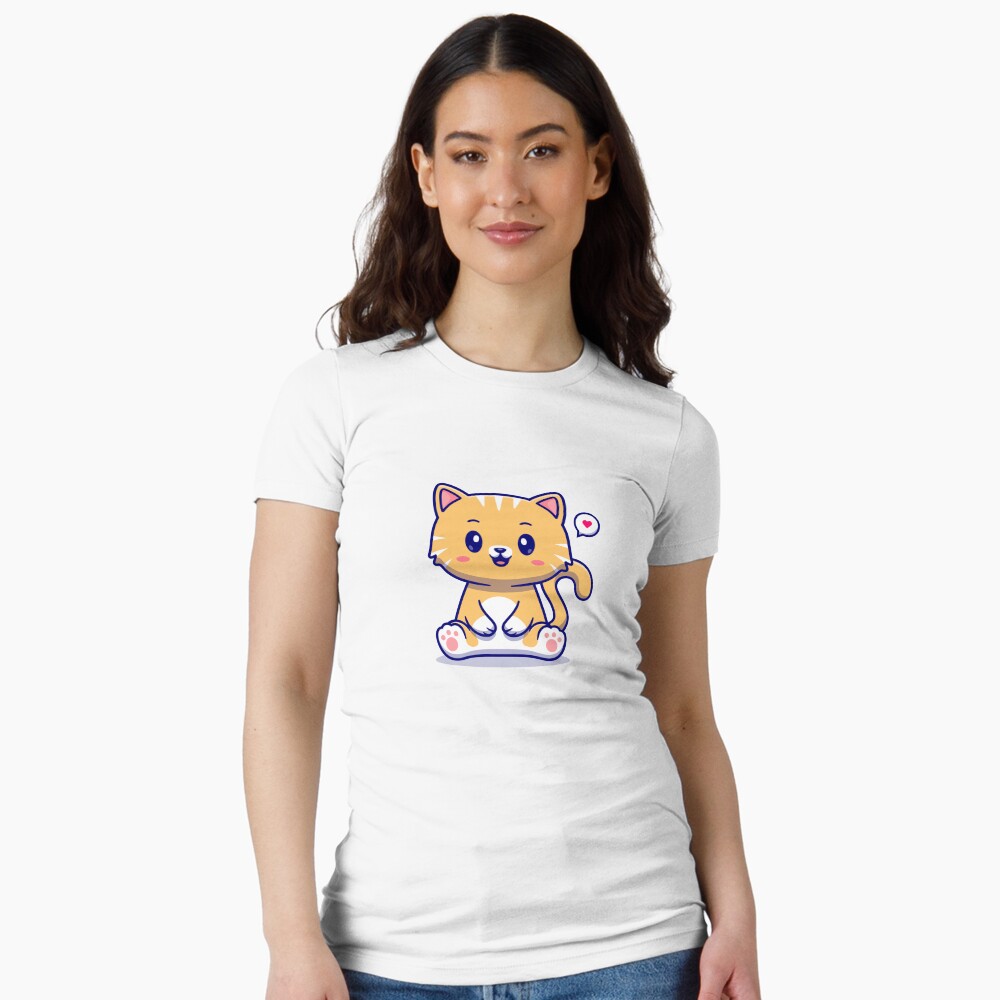 I Am Cute Fitted T-Shirt - cute pet design by HackerLooks